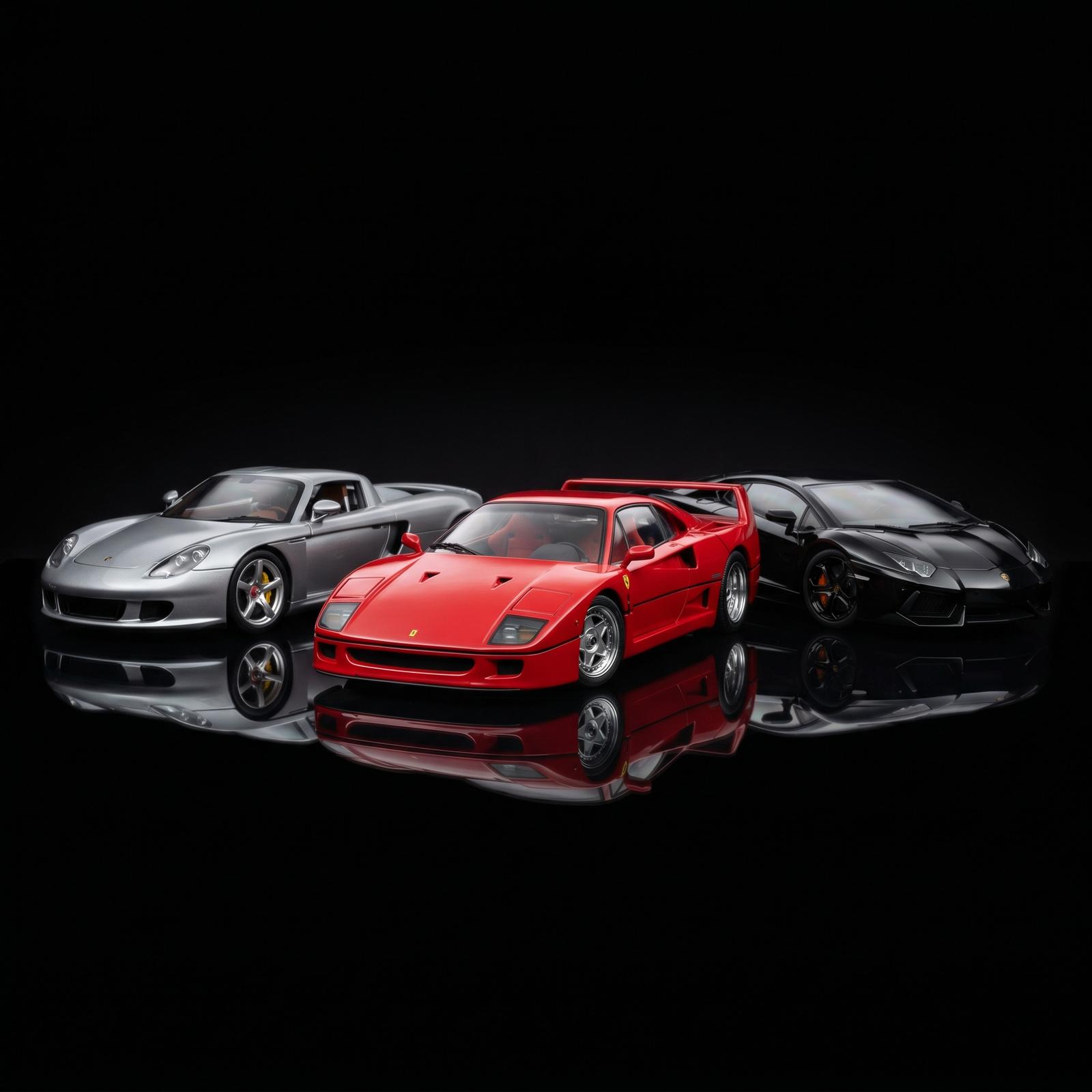 New diecast model cars — Porsche, Lamborghini, Ferrari scale models