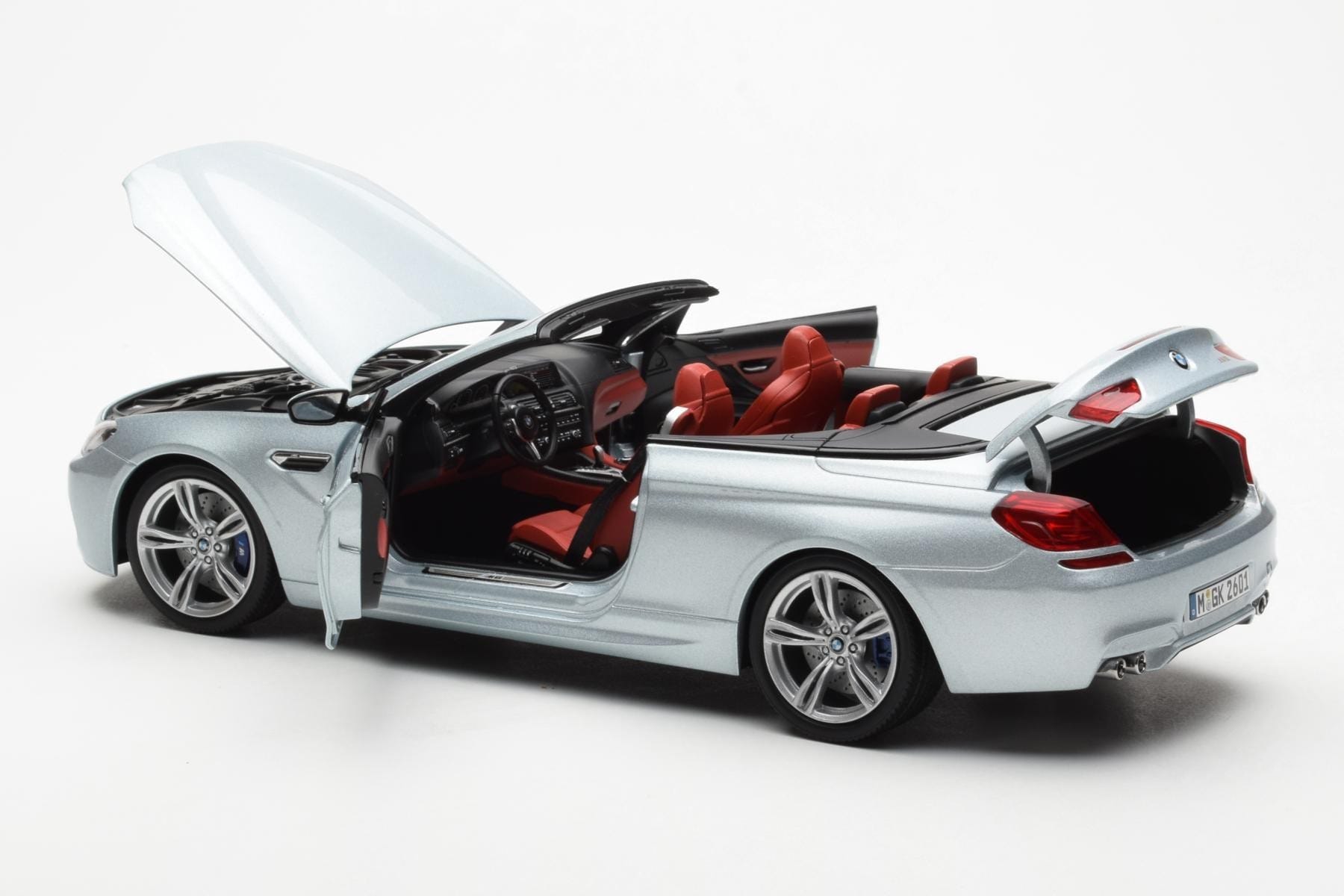 BMW M6 F12 Convertible Silverstone Silver II Paragon 1:18 80432253656 Diecast - image 5 of 8