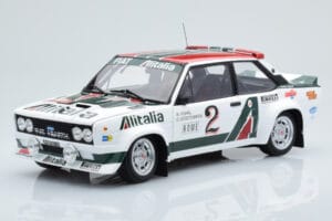 Fiat 131 Abarth Alitalia #2 W. Röhrl / C. Geistdörfer Rally Monte Carlo 1978 Kyosho 1:18 08376G Diecast