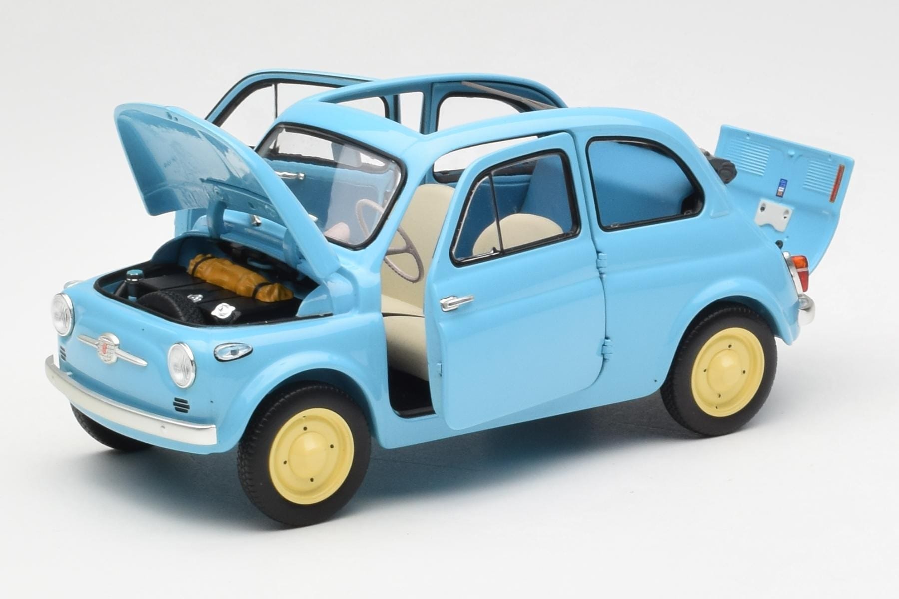 Fiat Nuova 500 Celeste Blue Kyosho 1:18 08966LB Diecast - image 2 of 8