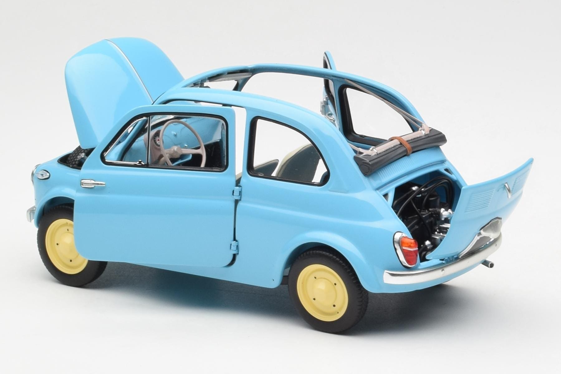 Fiat Nuova 500 Celeste Blue Kyosho 1:18 08966LB Diecast - image 5 of 8