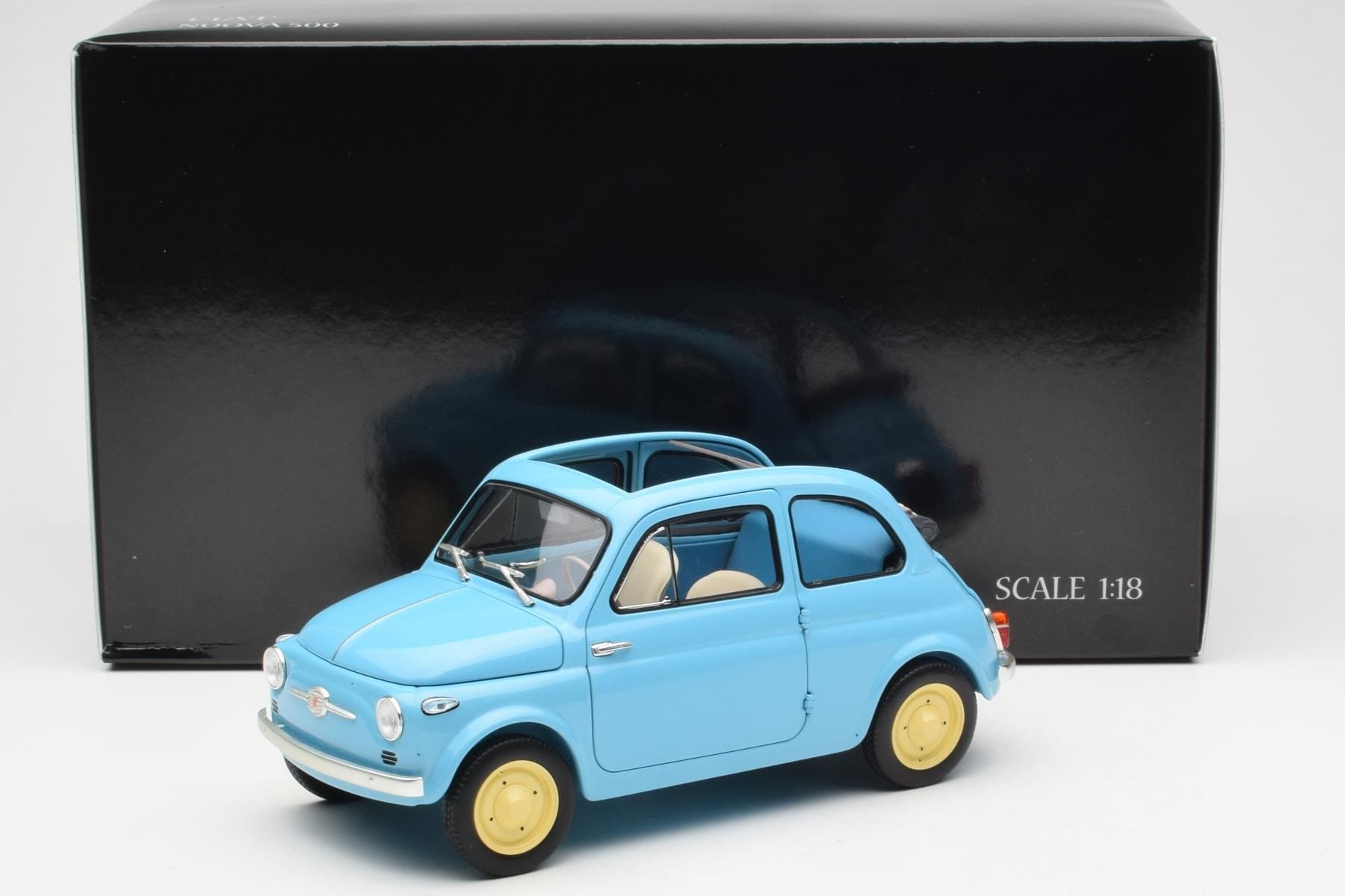 Fiat Nuova 500 Celeste Blue Kyosho 1:18 08966LB Diecast - image 8 of 8