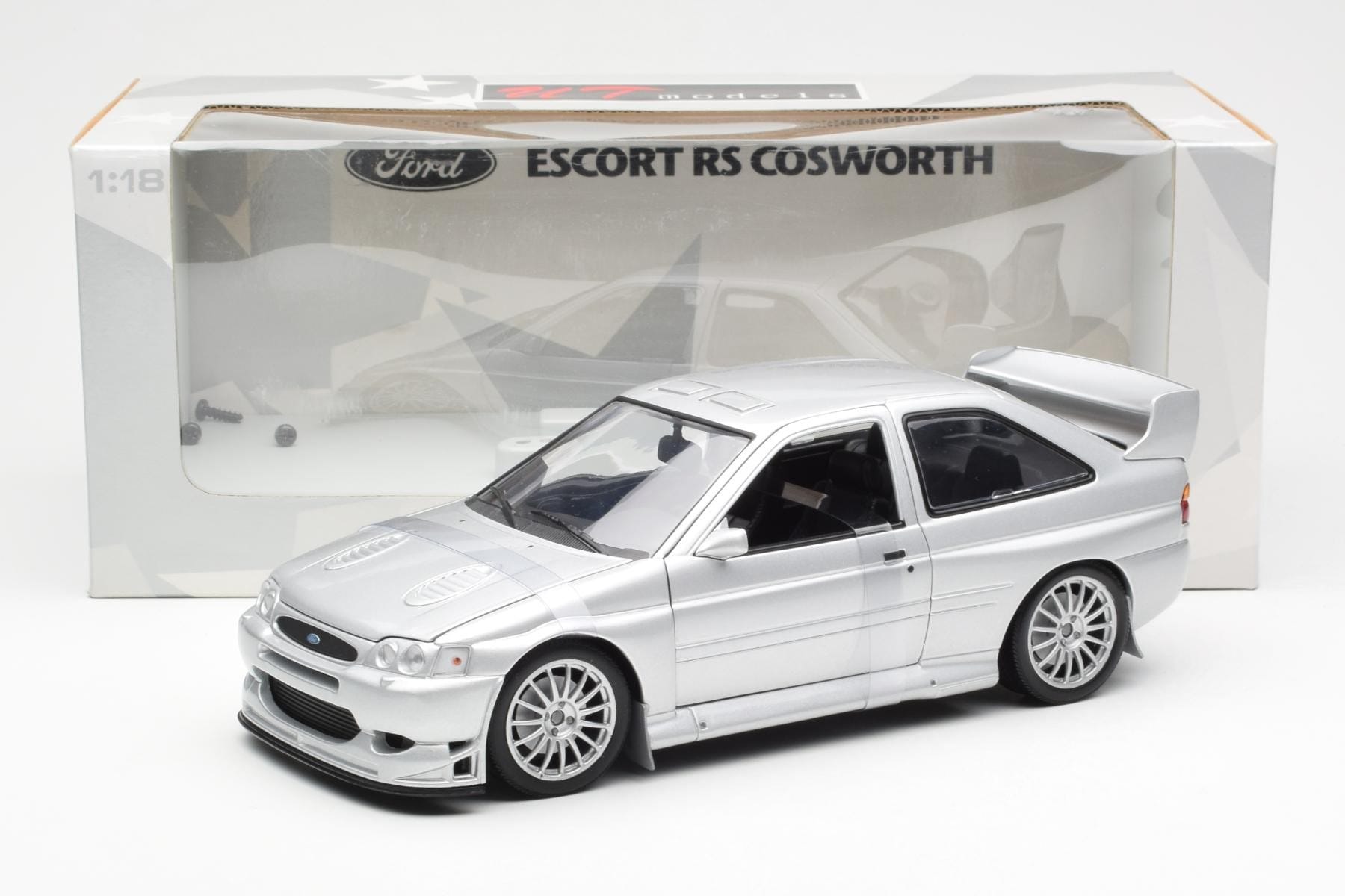 Ford Escort RS Cosworth Street Car Silver UT Models 1:18 22706 Diecast - image 2 of 6