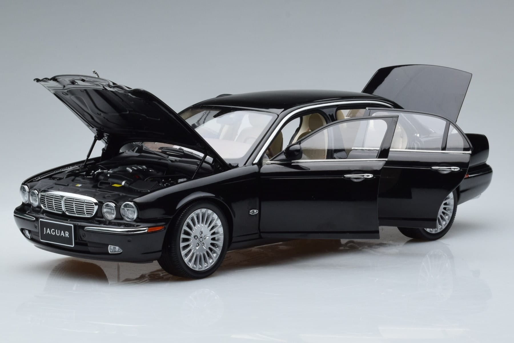 Jaguar XJ6 X350 Ebony Black Almost Real 1:18 810501 Diecast - image 2 of 11