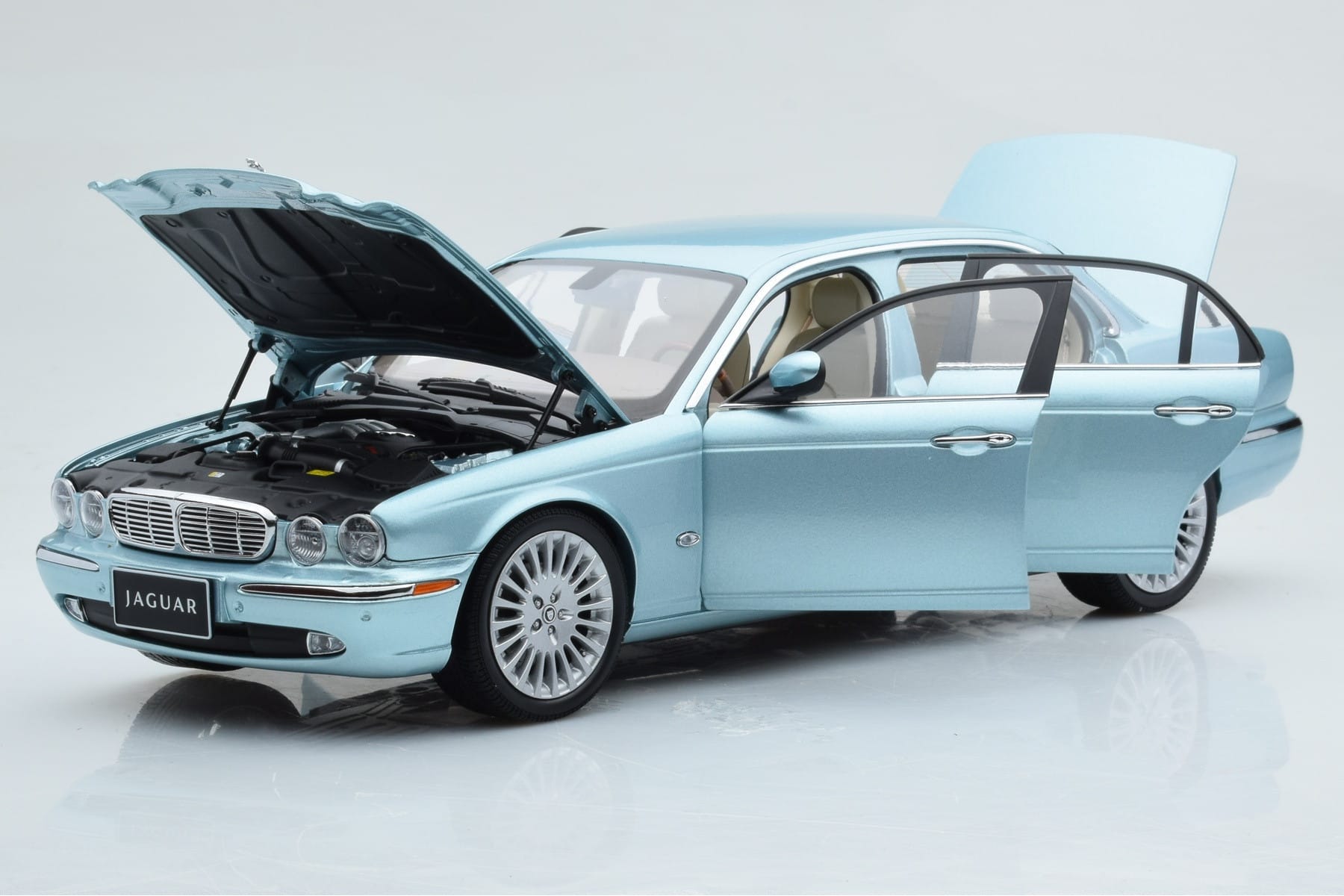 Jaguar XJ6 X350 Seafrost Light Blue Almost Real 1:18 810503 Diecast - image 2 of 11