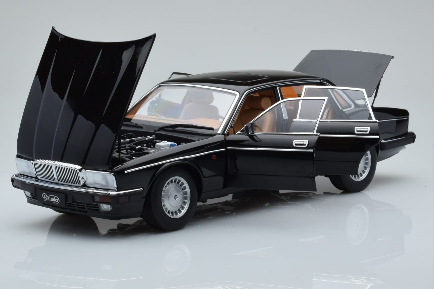 Jaguar XJ6 XJ40 Ebony Black Almost Real 1:18 810543 Diecast - image 2 of 11