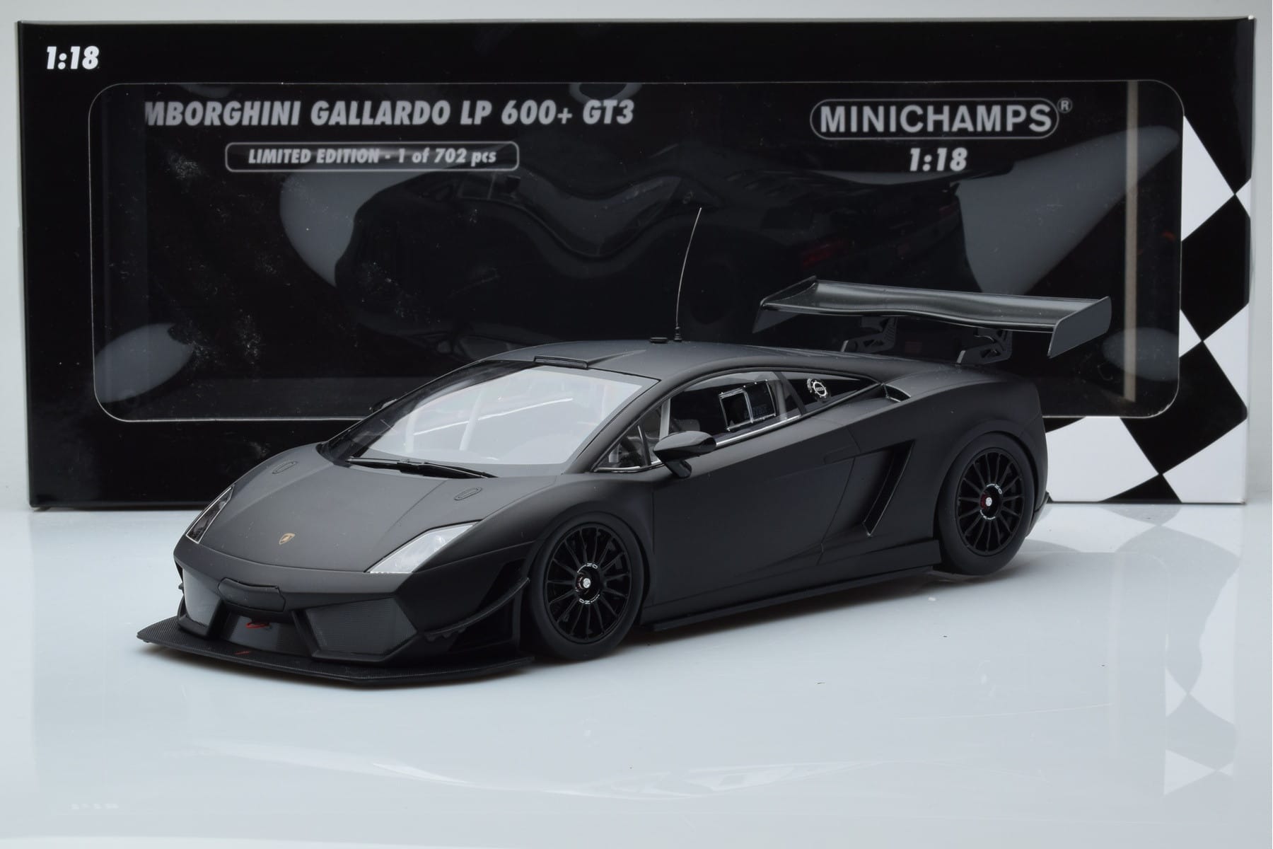 Lamborghini Gallardo LP600+ GT3 Matt Black Minichamps 1:18 151111100 Diecast - image 6 of 6