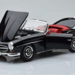 Mercedes 190 SL W121 Cabriolet Black Minichamps 1:18 100037030 Diecast - image 2 of 8