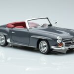 Mercedes 190 SL W121 Roadster Gray Norev 1:18 183402 Diecast - image 5 of 8