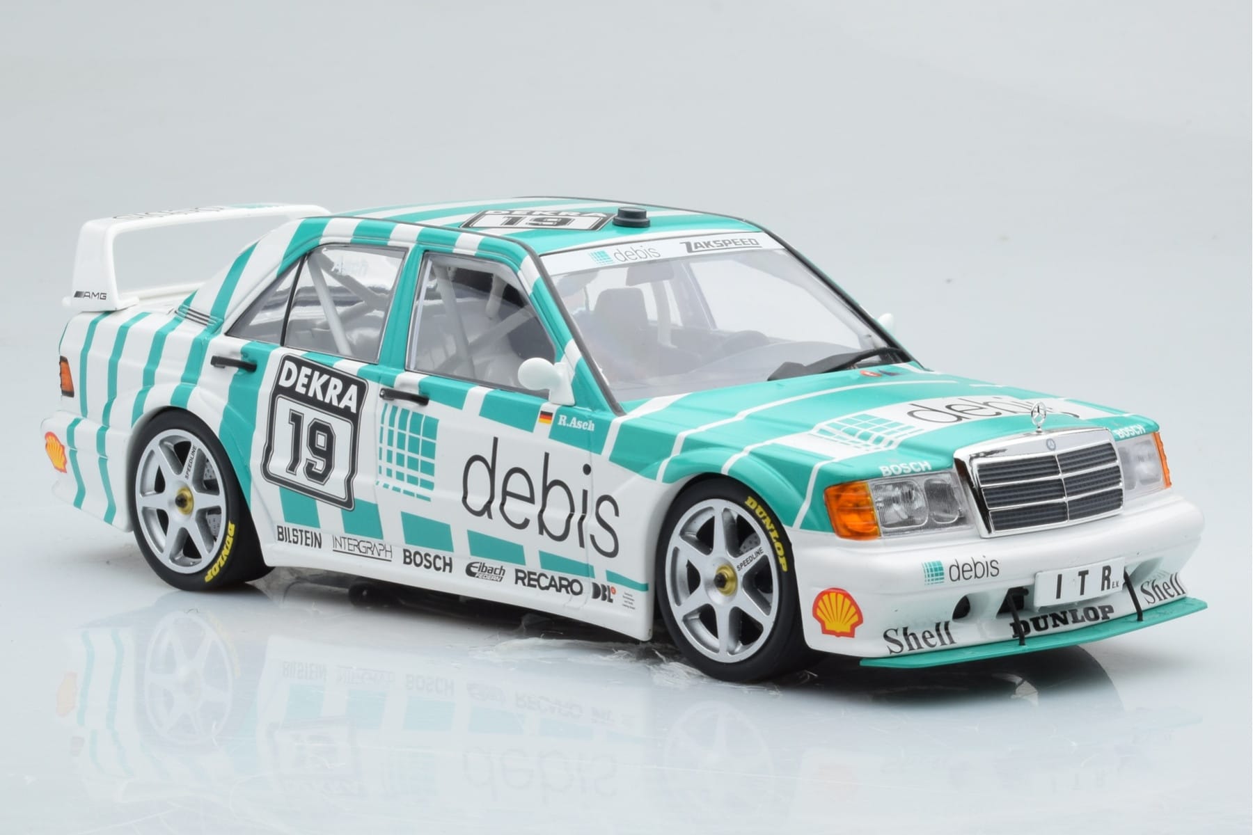 Mercedes 190E 2.5-16 W201 EVO 2 Debis #19 R. Asch Team Zackspeed DTM 1991 Minichamps 1:18 155913619 Diecast - image 4 of 6