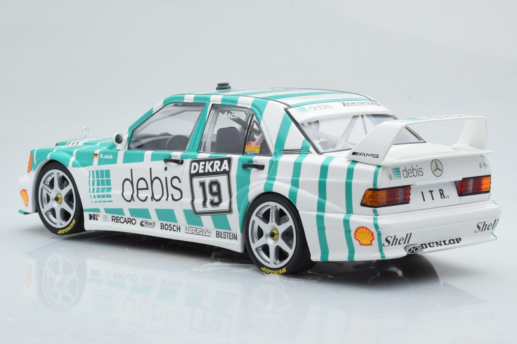 Mercedes 190E 2.5-16 W201 EVO 2 Debis #19 R. Asch Team Zackspeed DTM 1991 Minichamps 1:18 155913619 Diecast - image 5 of 6