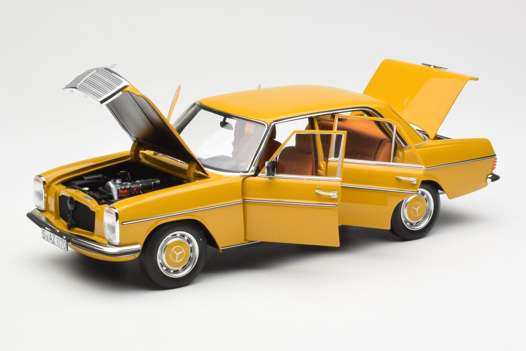 Mercedes 200/8 W115 Sahara Yellow Norev 1:18 183771 Diecast - image 2 of 8