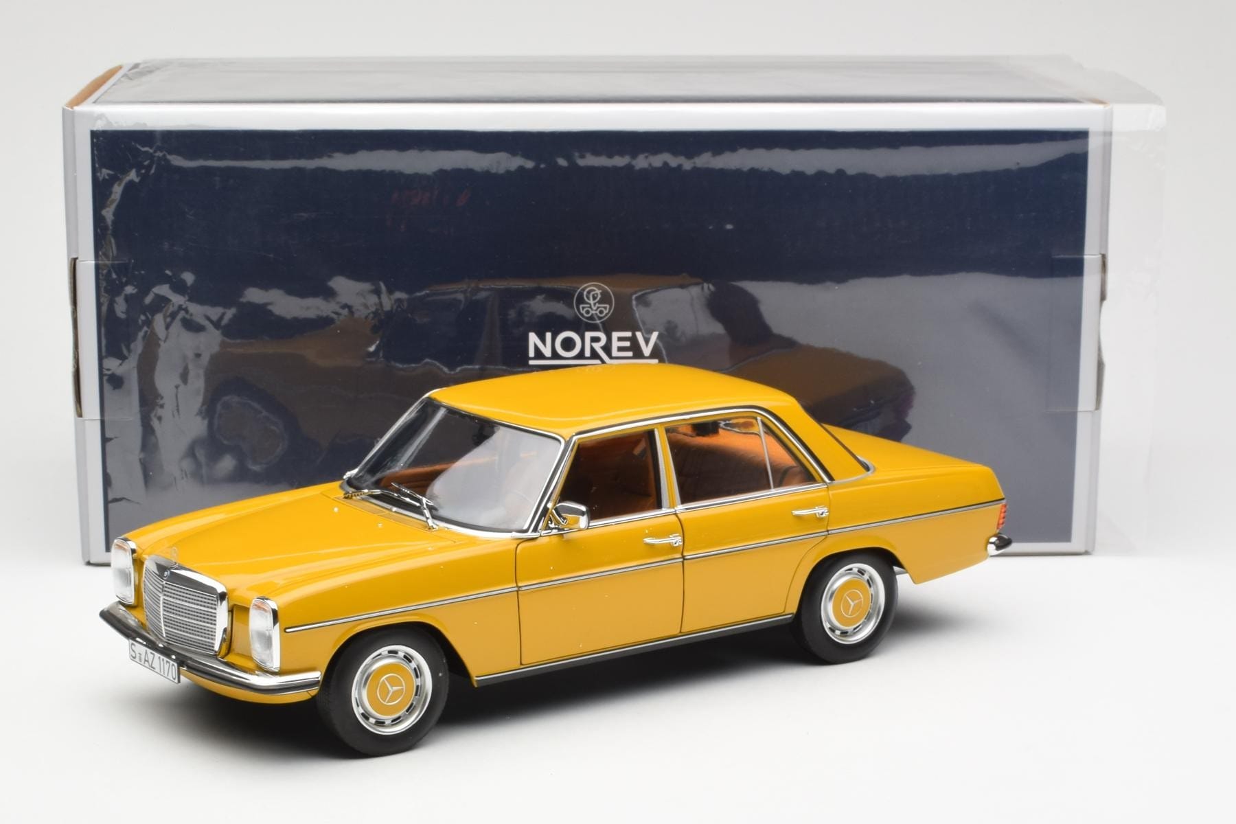 Mercedes 200/8 W115 Sahara Yellow Norev 1:18 183771 Diecast - image 8 of 8