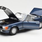 Mercedes 300 SL R107 Nautical Blue Norev 1:18 183466 Diecast - image 2 of 8