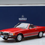 Mercedes 450 SL R107 US Version Red Norev 1:18 183729 Diecast - image 8 of 8