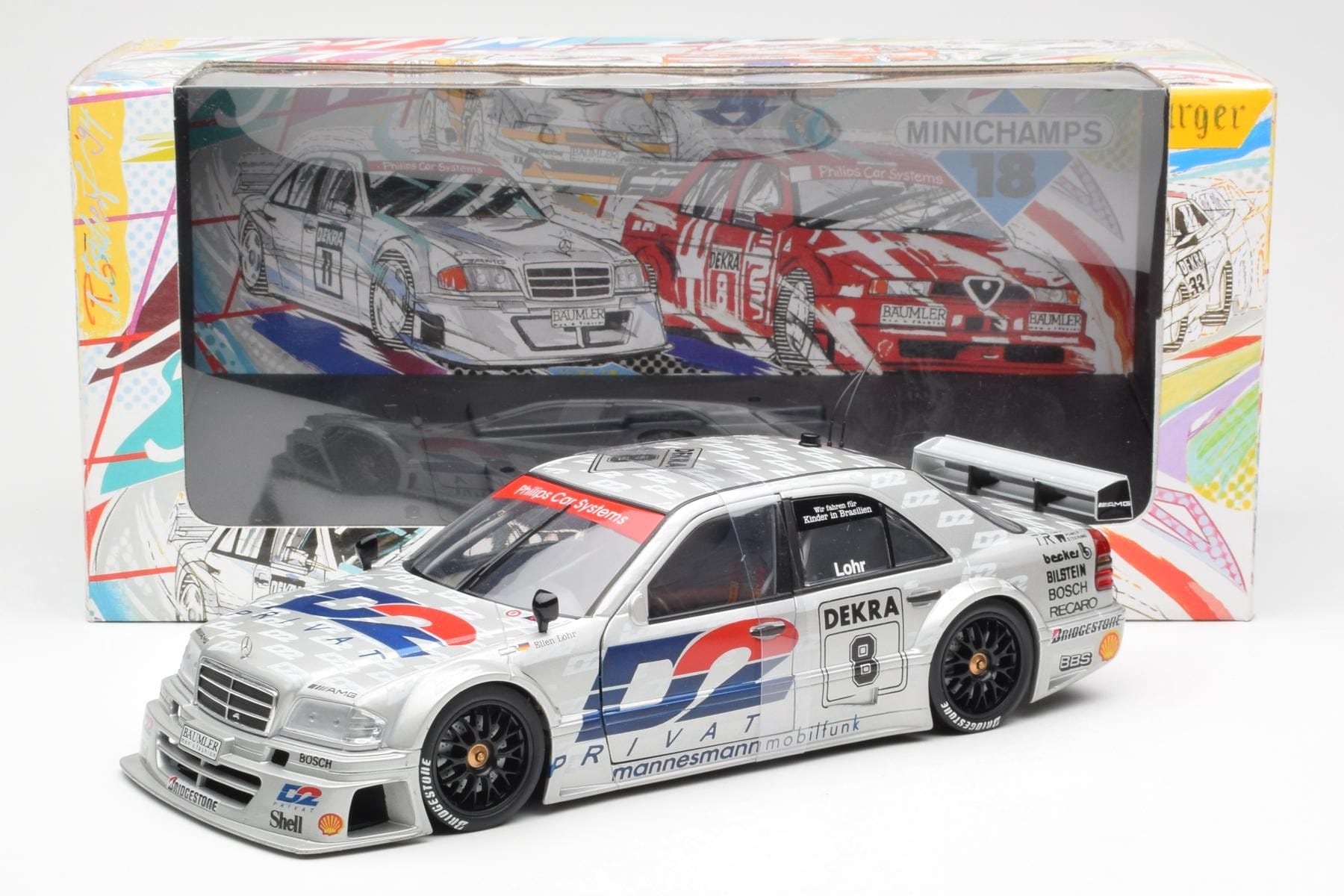 Mercedes C-Class W202 #8 E. Lohr DTM 1994 UT Models 1:18 180943308 Diecast - image 6 of 6