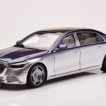 Mercedes Maybach S680 W223 Nautical Blue Cirrus Silver Almost Real 1:18 820125 Diecast