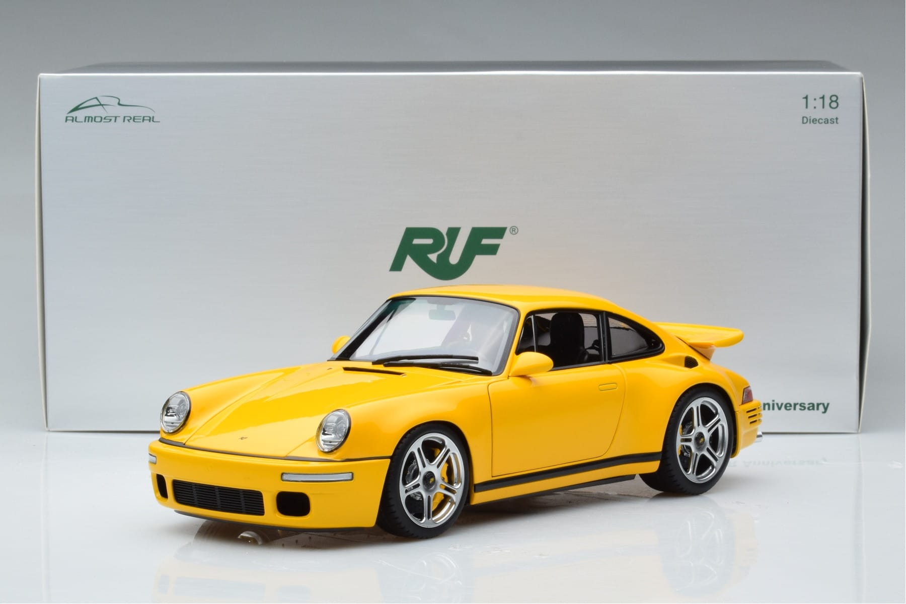 Porsche 911 964 RUF CTR Anniversary Blossom Yellow Almost Real 1:18 880301 Diecast - image 8 of 8