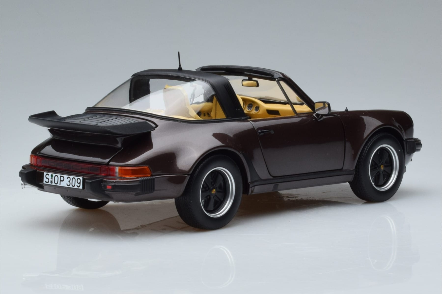 Porsche 911 964 Turbo Targa Brown Norev 1:18 187665 Diecast - image 3 of 8