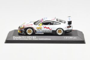 Porsche 911 996 GT3 RS Siemens #50 M. Ortelli / M. Lieb / R. Dumas 24 Hours of Spa 2003 Winners Minichamps 1:43 400036950 Die
