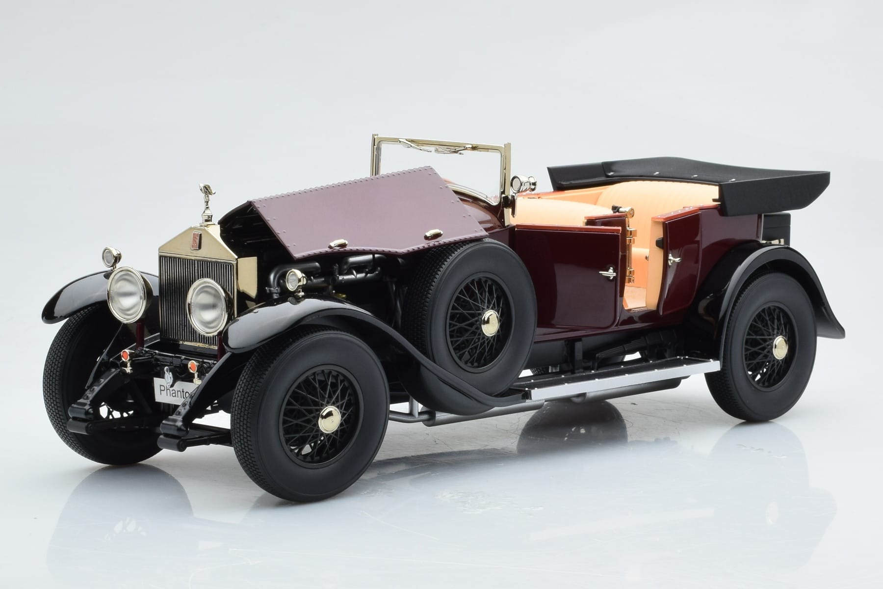Rolls-Royce Phantom I Cabriolet Burgundy Red Kyosho 1:18 08931R Diecast - image 9 of 10