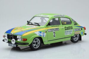Saab 96 V4 #2 S. Blomqvist / H. Sylvan Rally Sweden 1976 IXO 1:18 18RMC085B Diecast