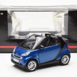 Smart Fortwo 451 Cabrio Blue & Black Minichamps 1:18 150036330 Diecast - image 8 of 8
