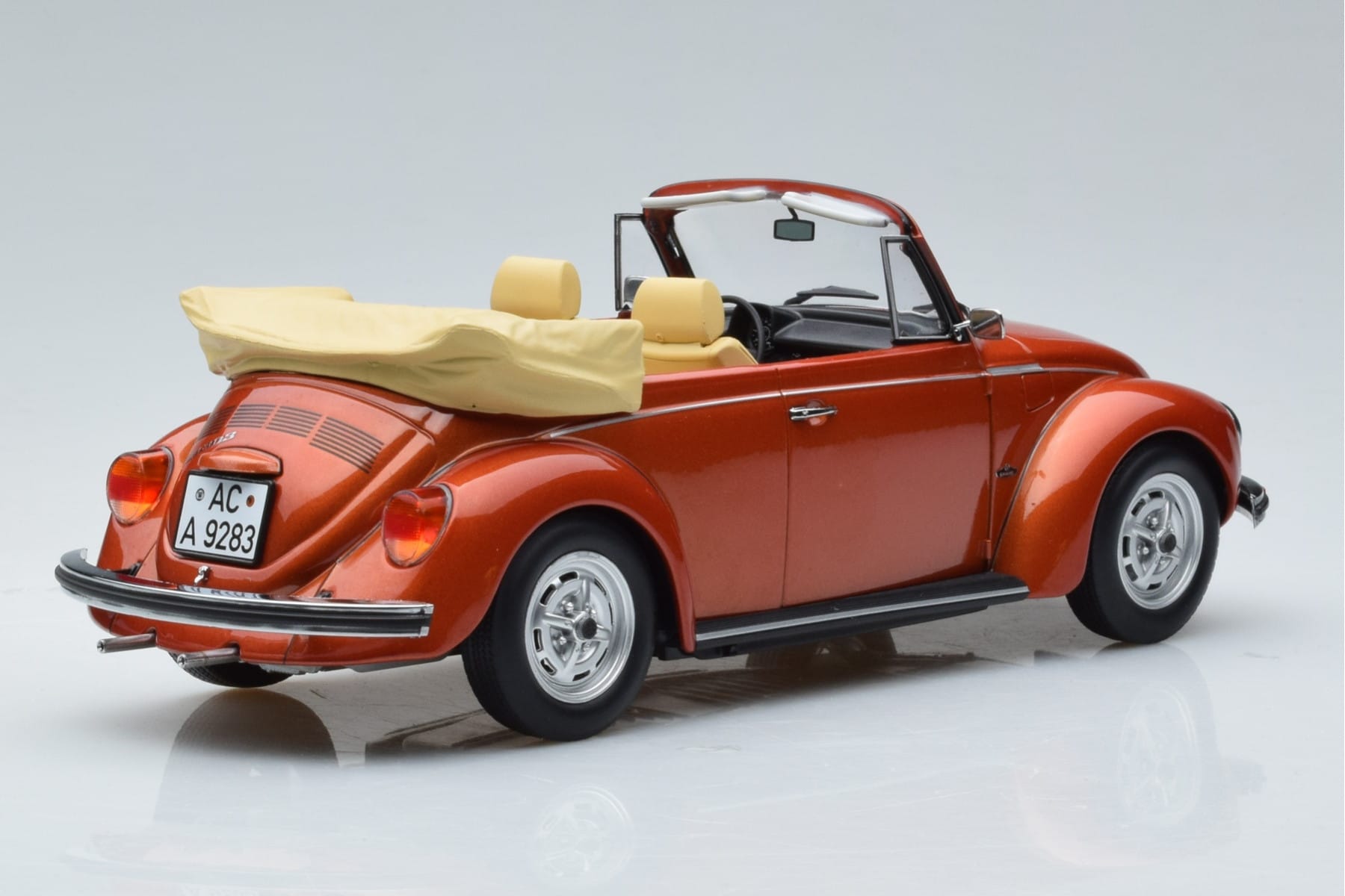 Volkswagen Beetle 1303 Cabriolet Orange Norev 1:18 188526 Diecast - image 2 of 6