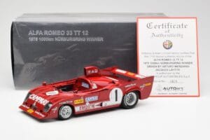 Alfa Romeo 33TT 12 #1 A. Merzario / J. Laffite 1000km Nurburgring Winner 1975 AUTOart 1:18 87505 Diecast - image 8 of 8