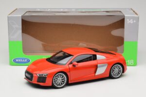Audi R8 V10 Red Welly 1:18 18052W Diecast - image 8 of 8