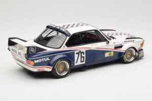 BMW 3.0 CSL E9 Garage Du Bac #76 P. Depnic / H. Coulon 24 Hours of Le Mans 1977 Minichamps 1:18 155772576 Diecast - image 2 of 6