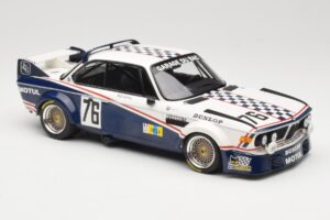 BMW 3.0 CSL E9 Garage Du Bac #76 P. Depnic / H. Coulon 24 Hours of Le Mans 1977 Minichamps 1:18 155772576 Diecast - image 4 of 6