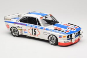 BMW 3.0 CSL E9 #15 BMW Alpina J. Peltier / H. Menzel 24 Hours of Spa 1973 Minichamps 1:18 155732695 Diecast - image 4 of 6