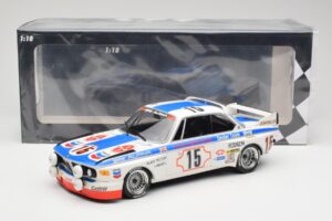 BMW 3.0 CSL E9 #15 BMW Alpina J. Peltier / H. Menzel 24 Hours of Spa 1973 Minichamps 1:18 155732695 Diecast - image 6 of 6