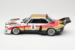 BMW 3.5 CSL E9 Hermetite #8 J. Fitzpatrick / T. Walkinshaw 1000 km Nurburgring 1976 Minichamps 1:18 155762608 Diecast - image 3 of 6