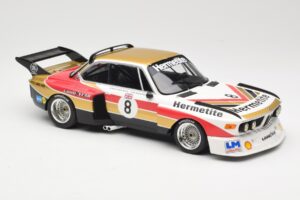 BMW 3.5 CSL E9 Hermetite #8 J. Fitzpatrick / T. Walkinshaw 1000 km Nurburgring 1976 Minichamps 1:18 155762608 Diecast - image 4 of 6