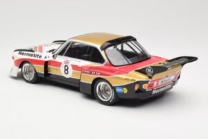 BMW 3.5 CSL E9 Hermetite #8 J. Fitzpatrick / T. Walkinshaw 1000 km Nurburgring 1976 Minichamps 1:18 155762608 Diecast - image 5 of 6