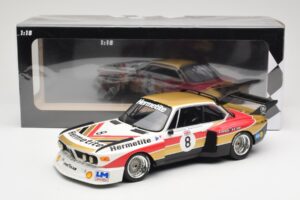 BMW 3.5 CSL E9 Hermetite #8 J. Fitzpatrick / T. Walkinshaw 1000 km Nurburgring 1976 Minichamps 1:18 155762608 Diecast - image 6 of 6