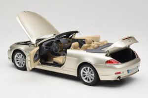 BMW 6 Series E64 Cabriolet Mineral Silver Metallic Kyosho 1:18 80430153437 Diecast - image 6 of 9