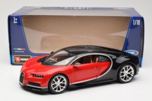 Bugatti Chiron Black & Red Bburago 1:18 18-11040 Diecast - image 8 of 8