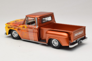 Chevrolet C-10 Stepside Pickup Lowrider Orange with Flame Sun Star 1:18 1392 Diecast - image 5 of 6