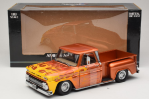 Chevrolet C-10 Stepside Pickup Lowrider Orange with Flame Sun Star 1:18 1392 Diecast - image 6 of 6