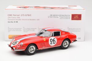Ferrari 275 GTB Competizione #26 G. Biscaldi / A. de Bourbon Team Hugus 24 Hours of Le Mans 1966 CMC 1:18 M-199 Diecast - image 6 of 6