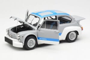 Fiat Abarth 1000 TCR Matt Grey Blue Stripes AUTOart 1:18 72642 Diecast - image 2 of 8