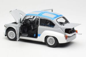 Fiat Abarth 1000 TCR Matt Grey Blue Stripes AUTOart 1:18 72642 Diecast - image 5 of 8