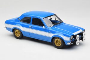 Ford Escort Mk1 RS 1600 Blue White Stripes Minichamps 1:18 100688102 Diecast - image 6 of 8