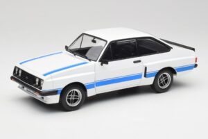 Ford Escort Mk2 RS 2000 X-Pack Diamond White & Blue Stripe MCG 1:18 MCG18350 Diecast