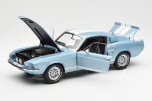 Ford Mustang Shelby GT500 Light Blue Metallic With White Stripes AUTOart 1:18 72907 Diecast - image 2 of 8
