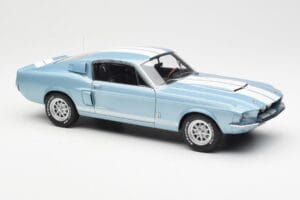 Ford Mustang Shelby GT500 Light Blue Metallic With White Stripes AUTOart 1:18 72907 Diecast - image 6 of 8