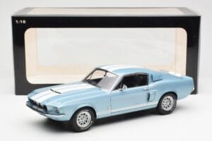 Ford Mustang Shelby GT500 Light Blue Metallic With White Stripes AUTOart 1:18 72907 Diecast - image 8 of 8